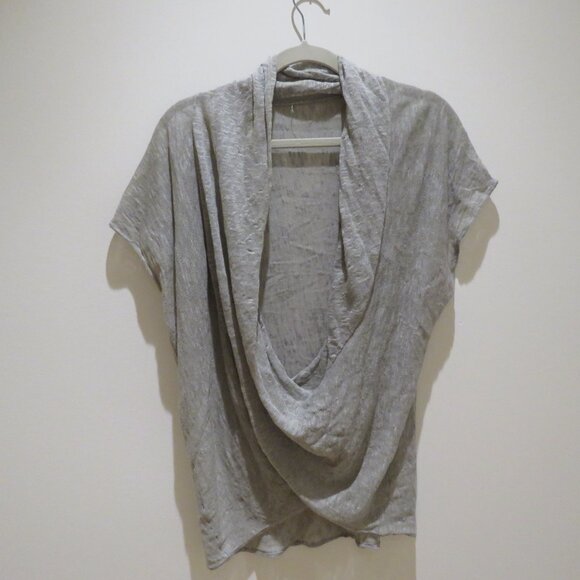 MARGARET O'LEARY 100% Linen Loose Fit Cowl Neck To Neutral Tan Beachy - Size S - Picture 2 of 12